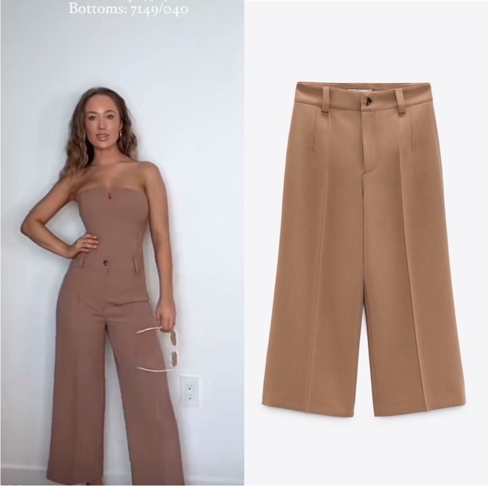 Zara Tan Wide Leg Culottes Françoise
